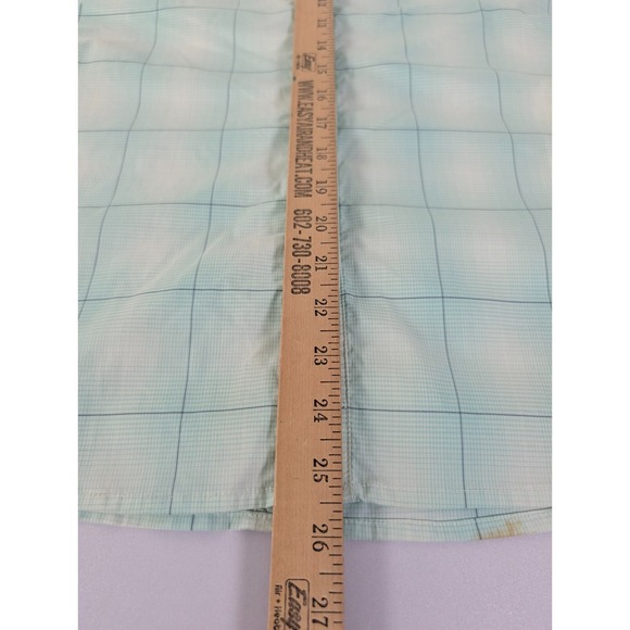 Athleta Top Women's Medium Green Plaid Long Roll Tab Sleeve Pockets Hiking - Picture 10 of 14